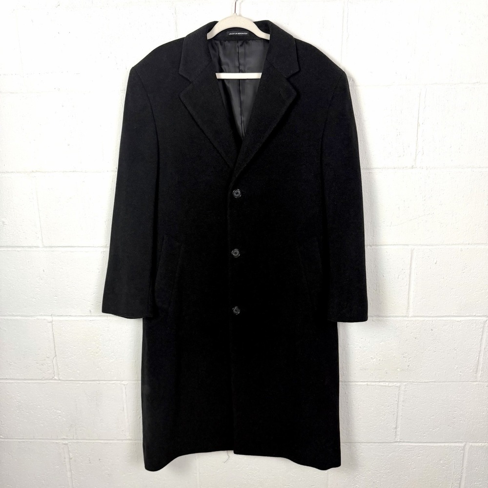 Weatherproof Mens Cashmere Overcoat SZ 44 (M) Charcoal Gray Professional Career